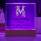 Happy Birthday Maria (Lavender Flowers) - Square Acrylic Plaque With USB Corded LED Base