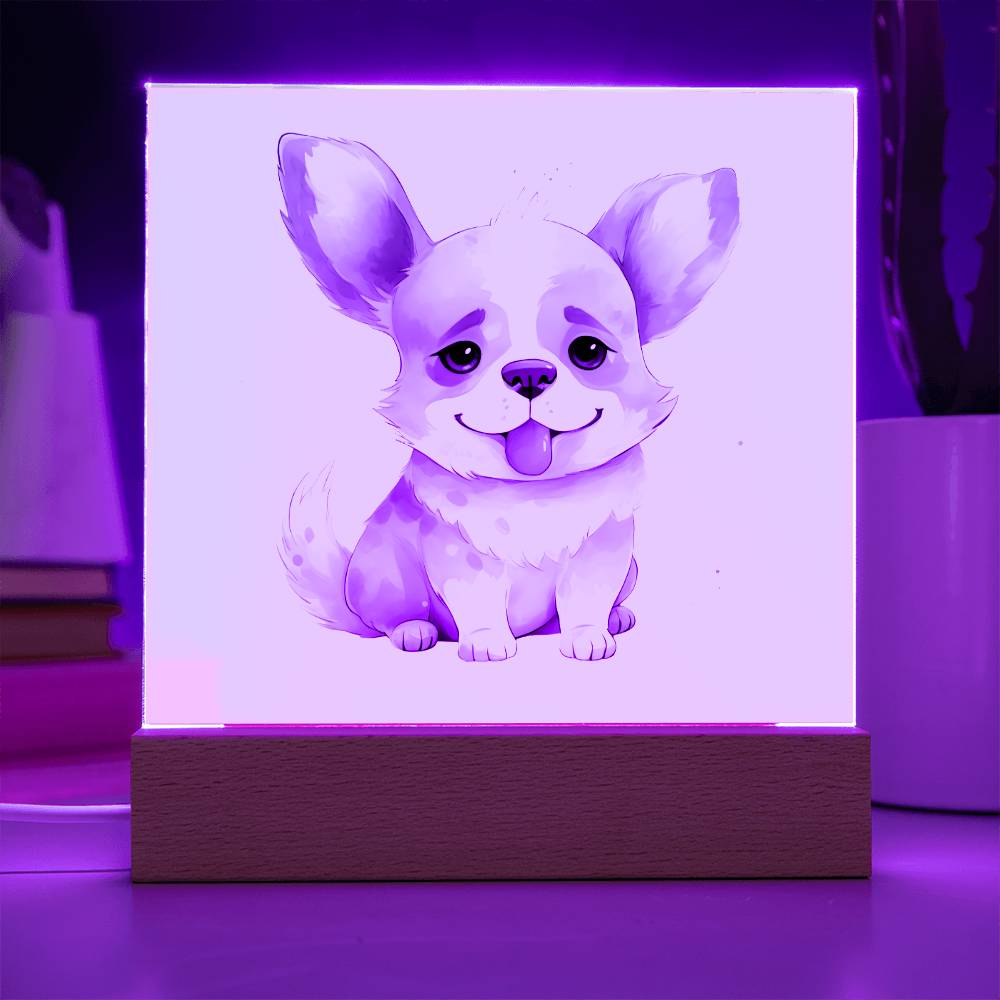 Corgi (Watercolor) 02 - Square Acrylic Plaque