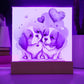 Cute Dogs In Love (Watercolor) 07 - Square Acrylic Plaque