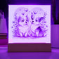 Cute Dogs In Love (Watercolor) 10 - Square Acrylic Plaque