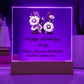 Happy Birthday Mary (Daisies) - Square Acrylic Plaque With USB Corded LED Base
