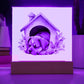 Dog Sleeping (Watercolor) 08 - Square Acrylic Plaque