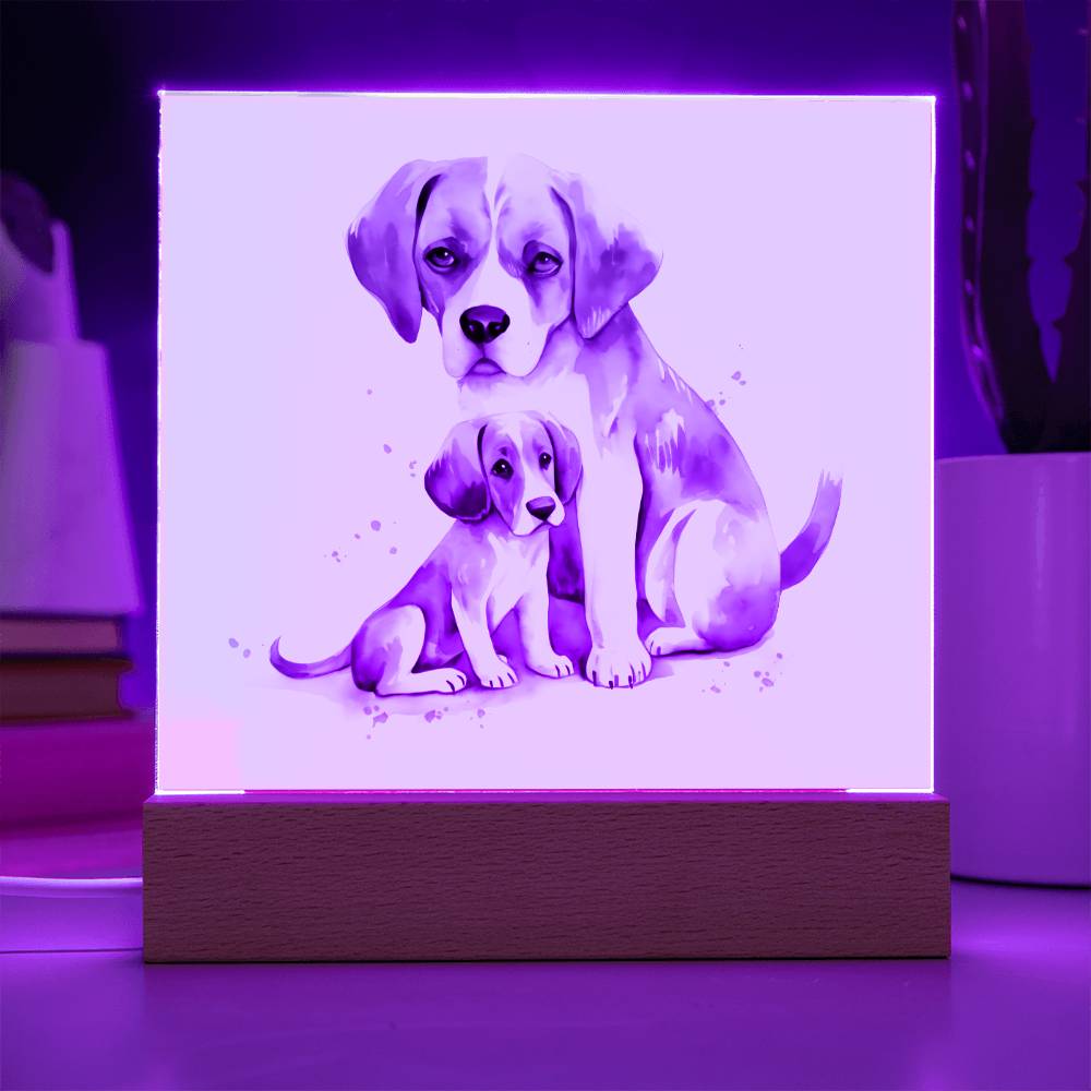 Dog Mom (Watercolor) 03 - Square Acrylic Plaque