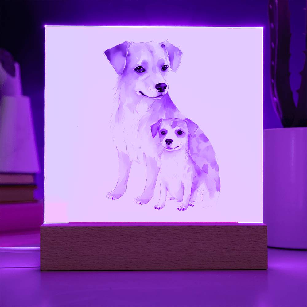 Dog Mom (Watercolor) 04 - Square Acrylic Plaque