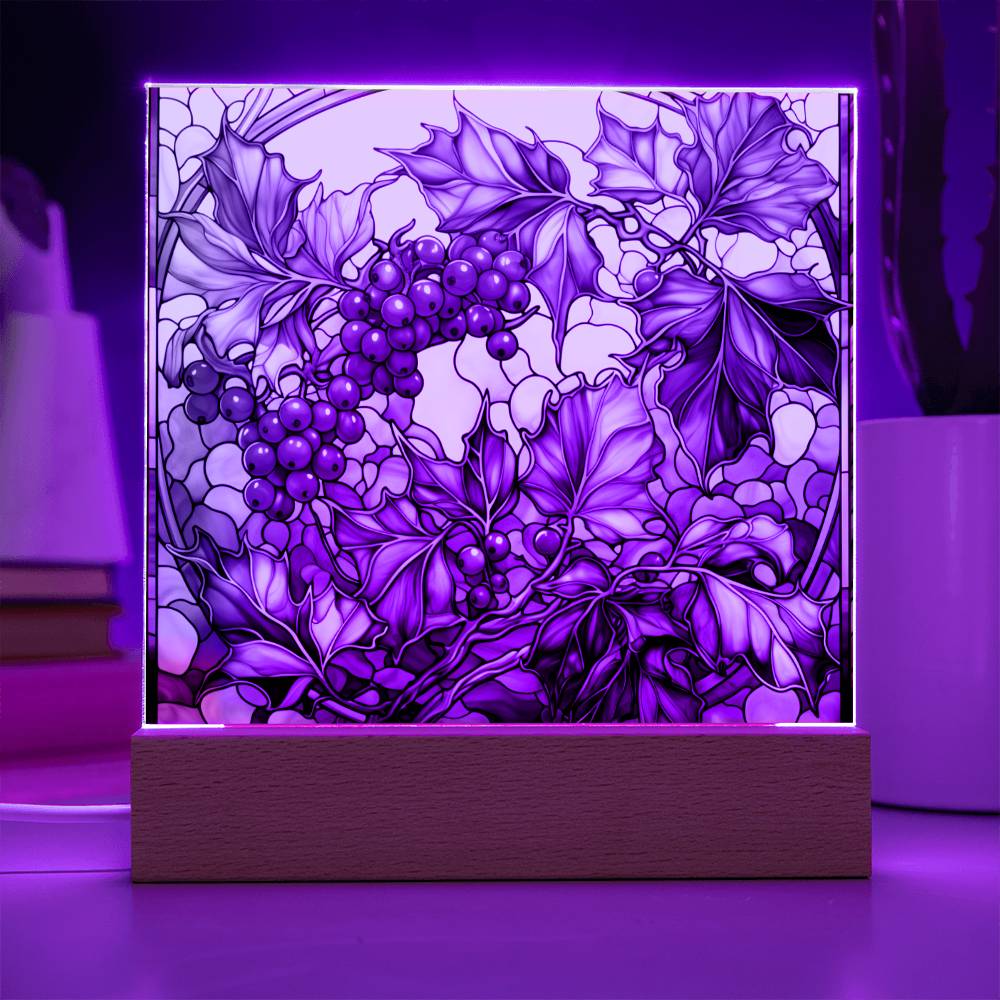 Christmas Stained Glass Design 032 - Square Acrylic Plaque