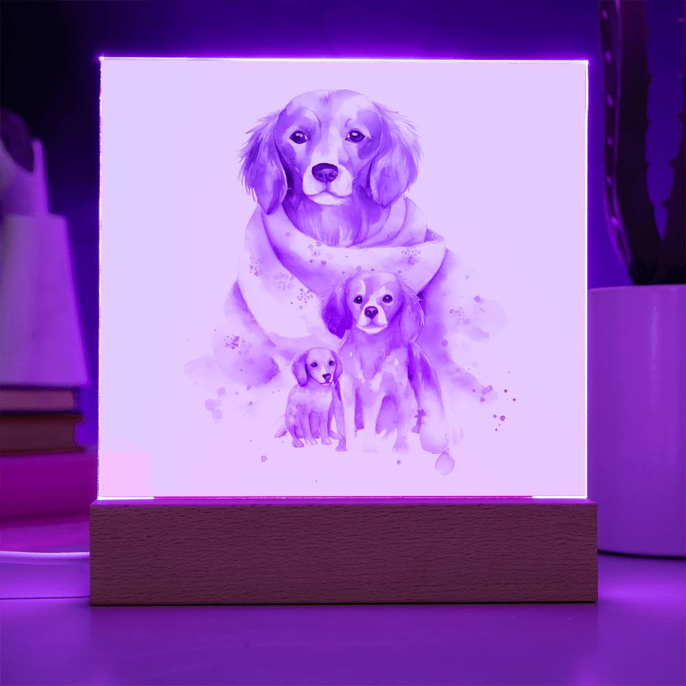 Dog Mom (Watercolor) 05 - Square Acrylic Plaque