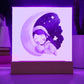 Sweet Dreams Baby Girl (Watercolor) 03 - LED Night Light Square Acrylic Plaque