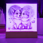 Cute Dogs In Love (Watercolor) 03 - Square Acrylic Plaque