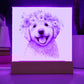 Dog And Spring Flowers (Watercolor) 07 - Square Acrylic Plaque