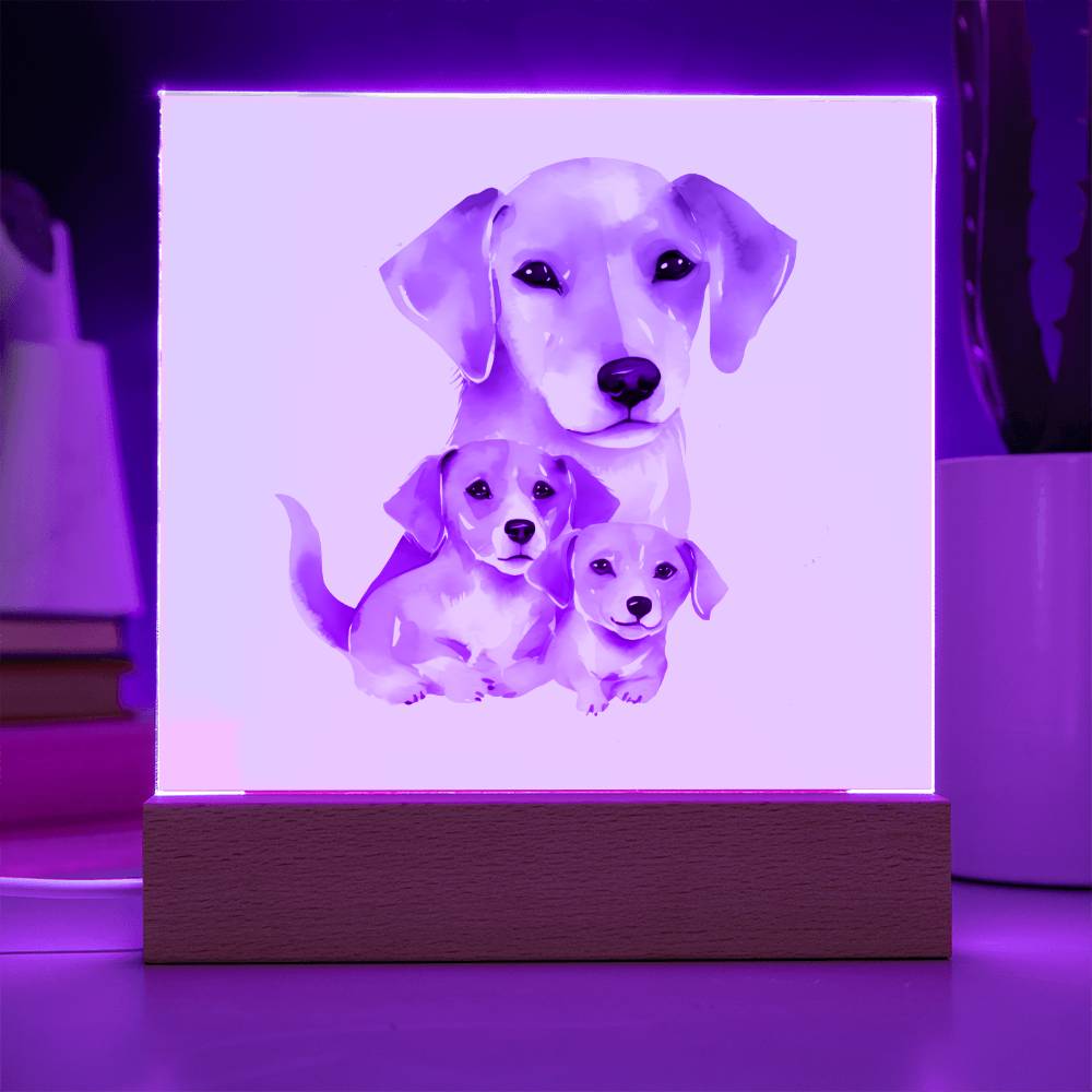 Dog Mom (Watercolor) 02 - Square Acrylic Plaque