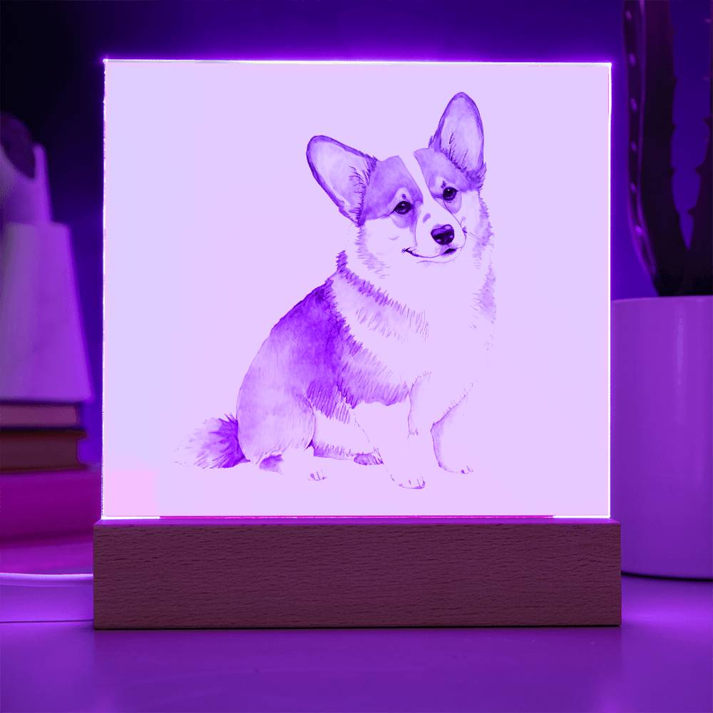Dog Lover Collection (Watercolor) 01 - Square Acrylic Plaque