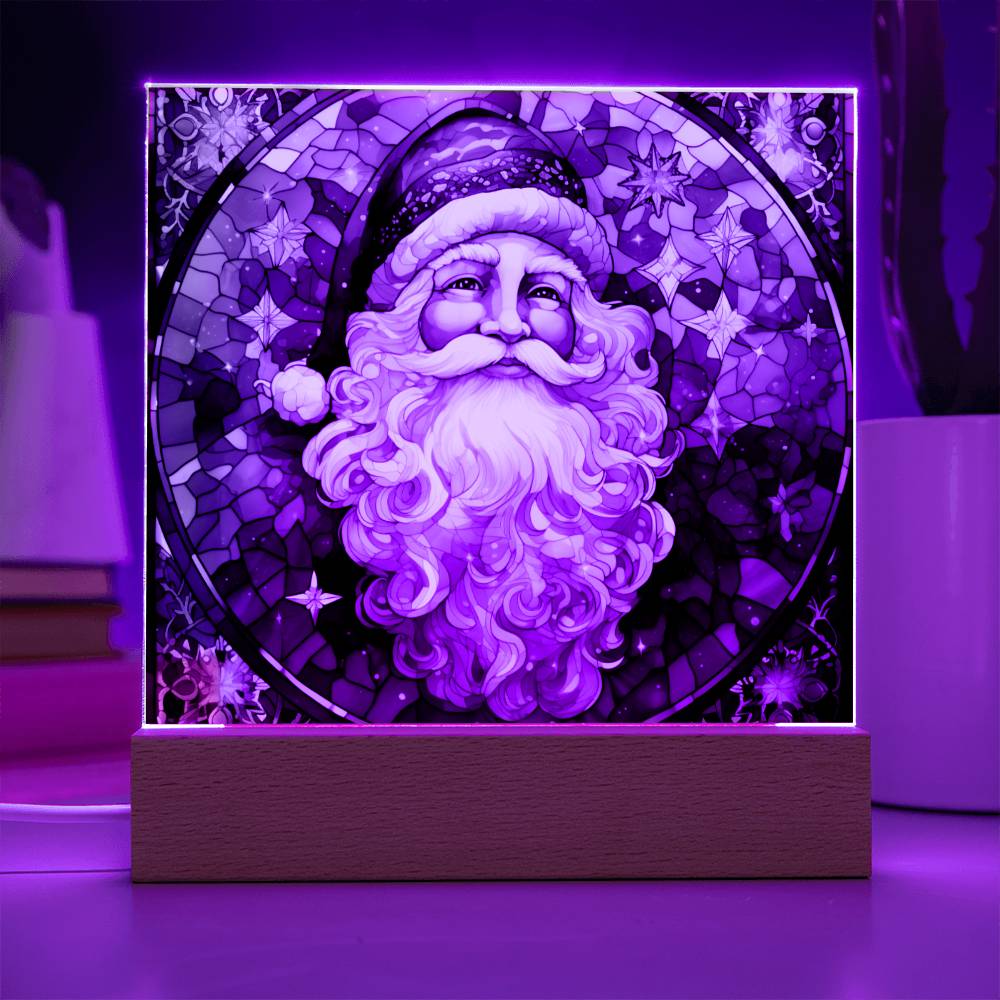 Christmas Stained Glass Design 007 - Square Acrylic Plaque