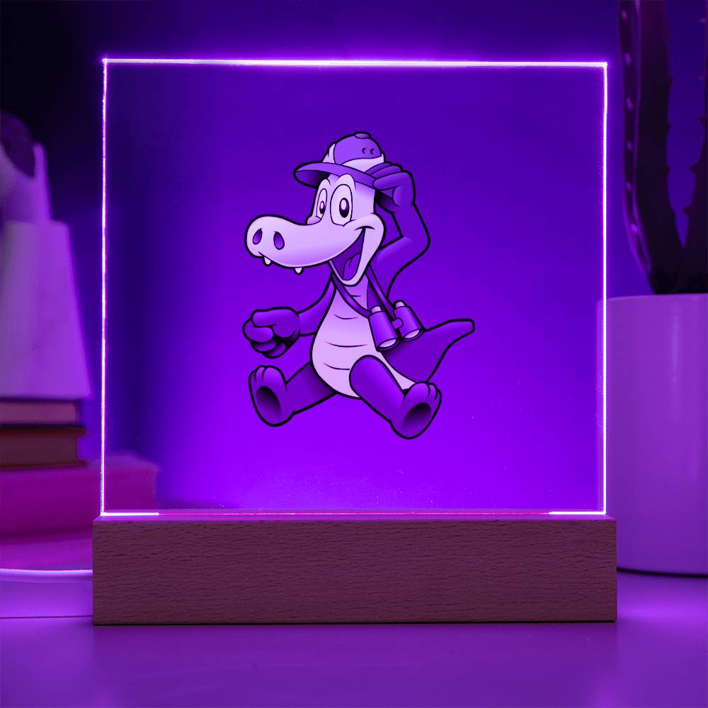 Crocodile - LED Night Light Square Acrylic Plaque