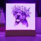 Dog And Spring Flowers (Watercolor) 04 - Square Acrylic Plaque