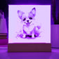 Corgi (Watercolor) 04 - Square Acrylic Plaque