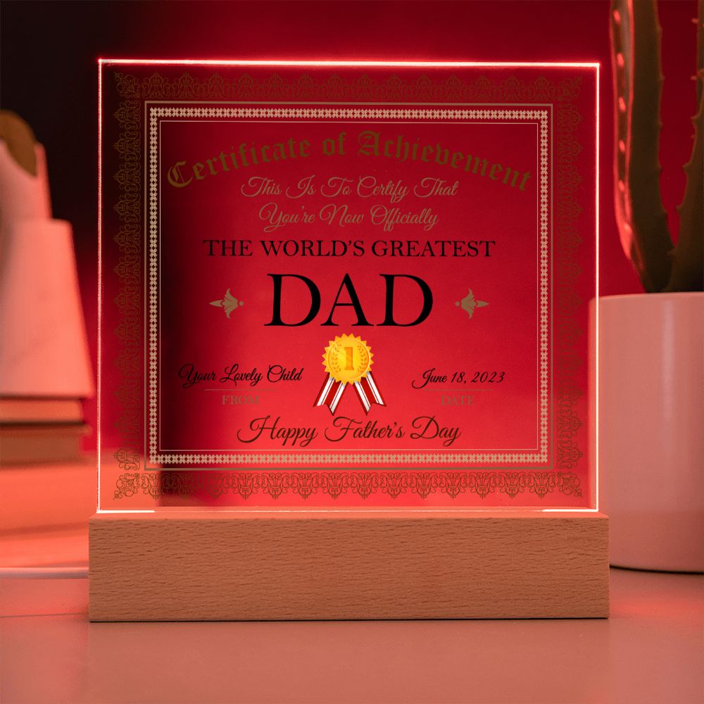 World's Greatest Dad - Square Acrylic Plaque