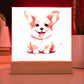 Corgi (Watercolor) 03 - Square Acrylic Plaque