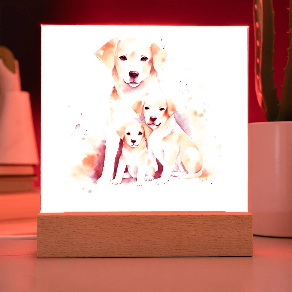 Dog Mom (Watercolor) 01 - Square Acrylic Plaque