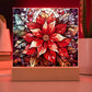 Christmas Stained Glass Design 025 - Square Acrylic Plaque