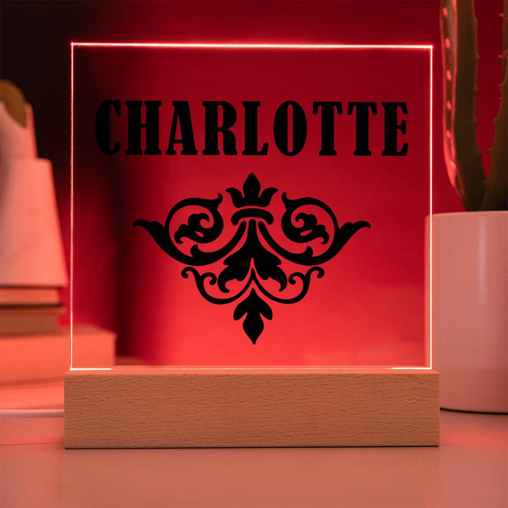 Charlotte v01 - Square Acrylic Plaque