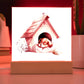 Dog Sleeping (Watercolor) 05 - Square Acrylic Plaque