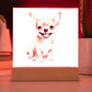 Chihuahua (Watercolor) 01 - Square Acrylic Plaque