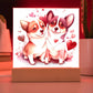 Cute Dogs In Love (Watercolor) 12 - Square Acrylic Plaque