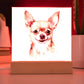 Chihuahua (Watercolor) 04 - Square Acrylic Plaque