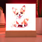 Corgi (Watercolor) 04 - Square Acrylic Plaque