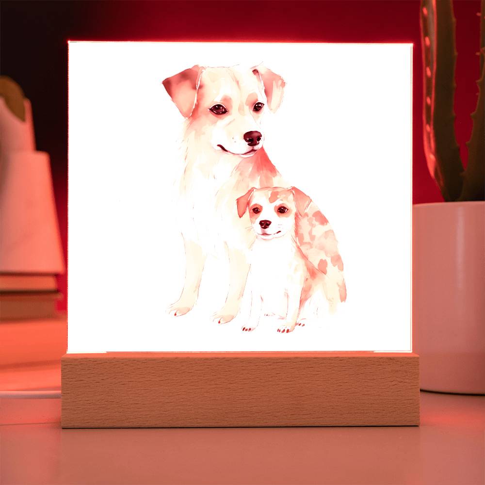 Dog Mom (Watercolor) 04 - Square Acrylic Plaque
