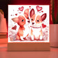 Cute Dogs In Love (Watercolor) 11 - Square Acrylic Plaque