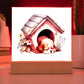 Dog Sleeping (Watercolor) 10 - Square Acrylic Plaque