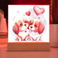 Cute Dogs In Love (Watercolor) 07 - Square Acrylic Plaque
