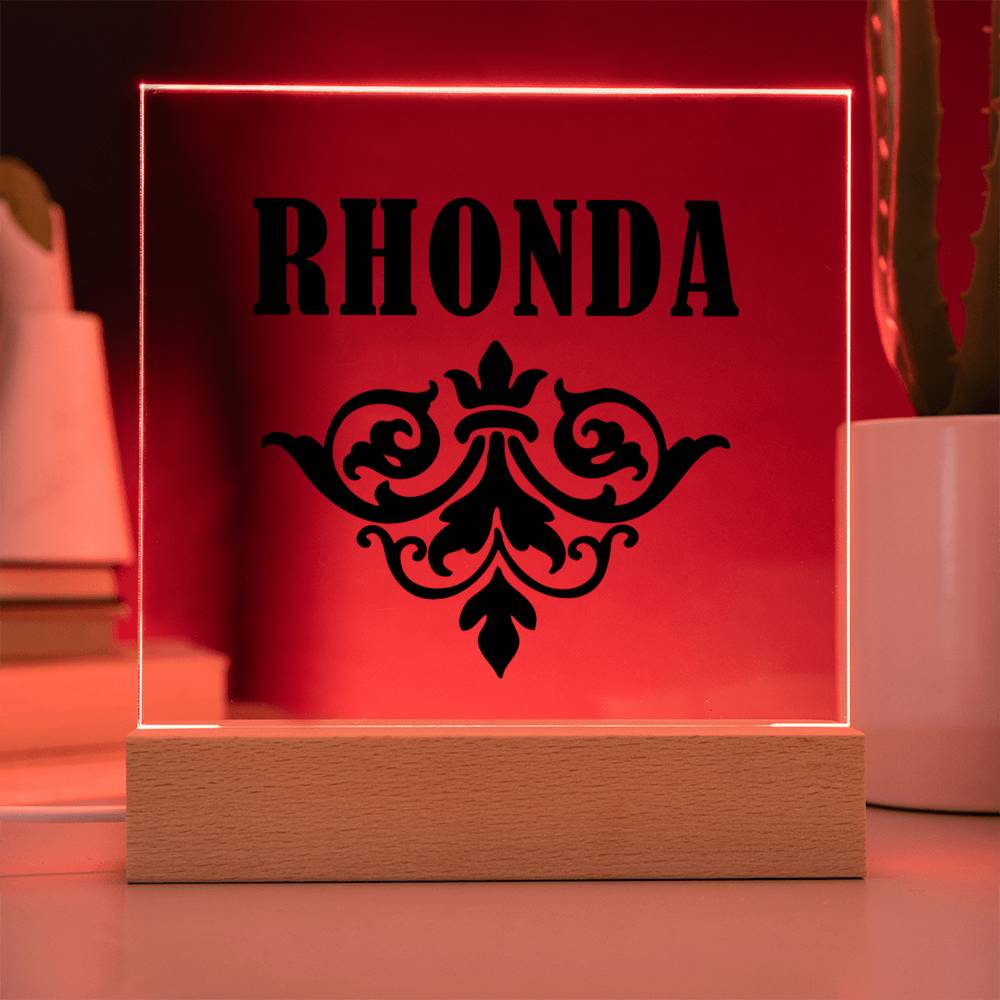 Rhonda v01 - Square Acrylic Plaque