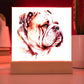 Bulldog (Watercolor) 05 - Square Acrylic Plaque