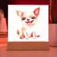 Chihuahua (Watercolor) 02 - Square Acrylic Plaque