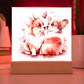 Cute Dogs In Love (Watercolor) 06 - Square Acrylic Plaque