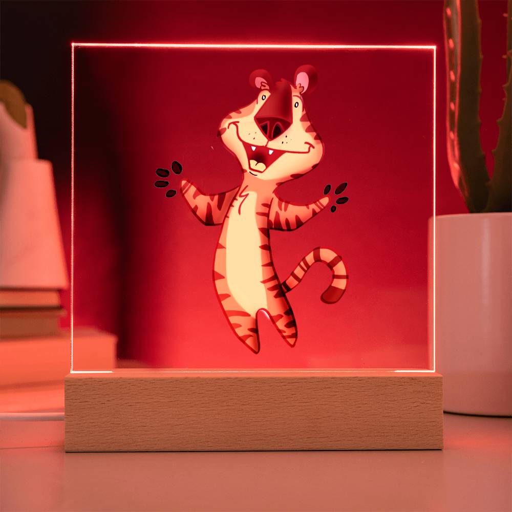 Tiger 01 - LED Night Light Square Acrylic Plaque