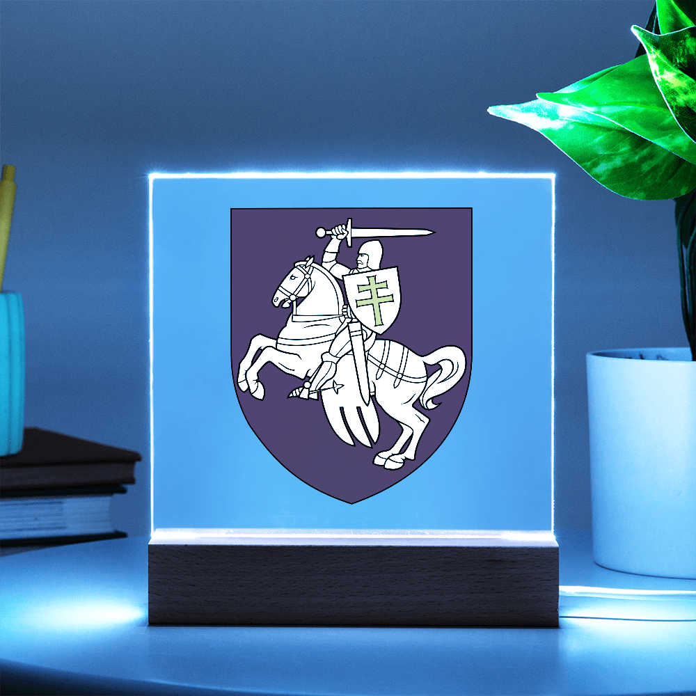 Pahonia (Belarus) - Square Acrylic Plaque With LED Lights