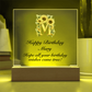 Happy Birthday test - Square Acrylic Plaque With USB Corded LED Base