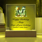 Happy Birthday Mary (Summer Beach) - Square Acrylic Plaque With USB Corded LED Base