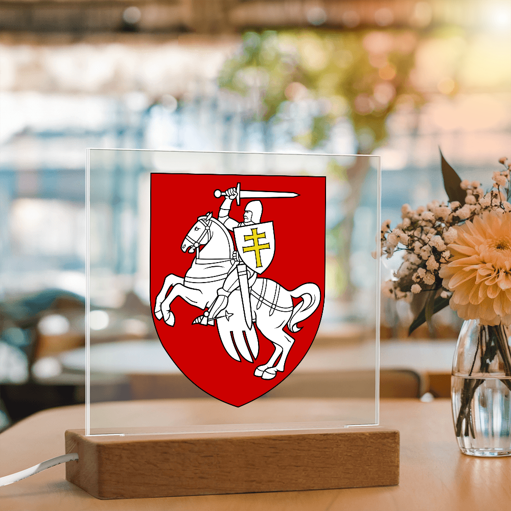 Pahonia (Belarus) - Square Acrylic Plaque With LED Lights