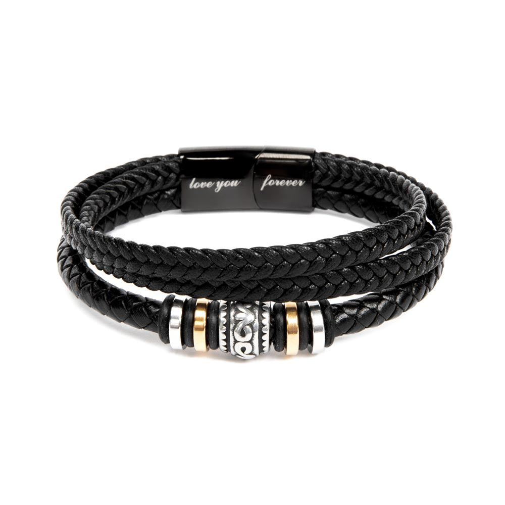 Happy Valentine's Day Gnomes 022 - Men's "Love You Forever" Bracelet
