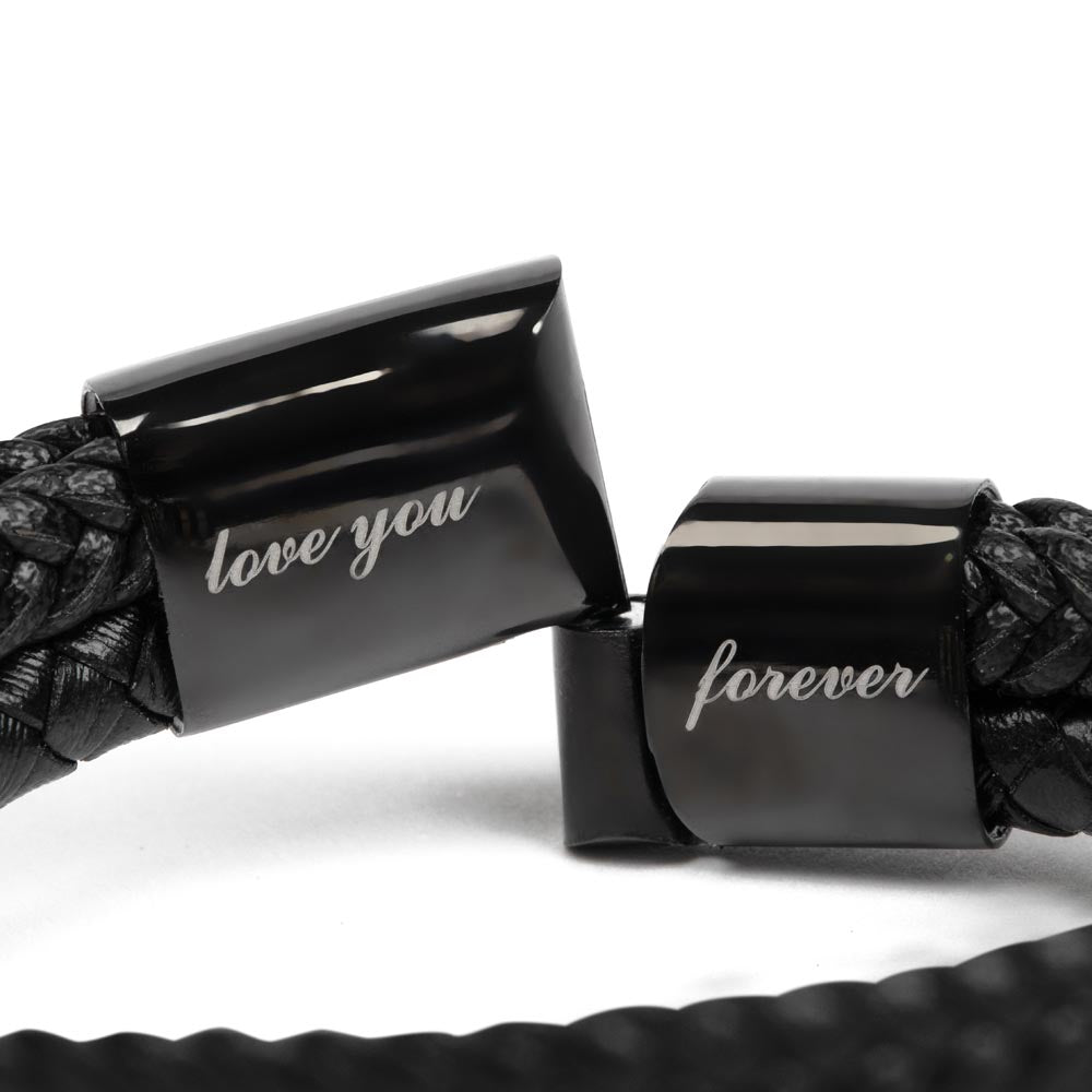 Happy Valentine's Day Gnomes 016 - Men's "Love You Forever" Bracelet
