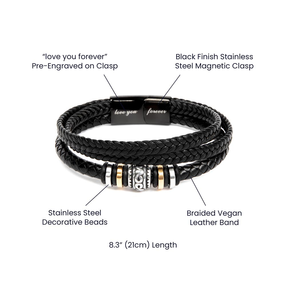 Best Father Since 1986 - Men's "Love You Forever" Bracelet