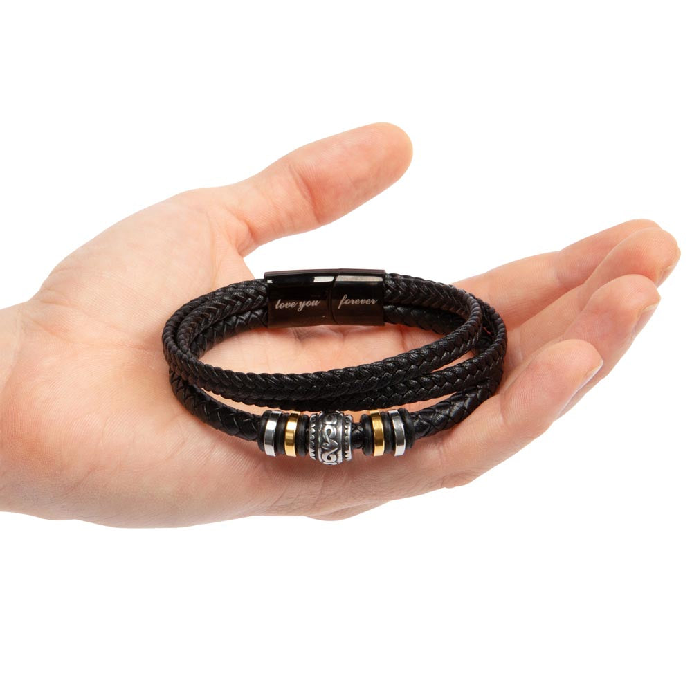 World's Greatest Dad - Men's Love You Forever Leather Bracelet