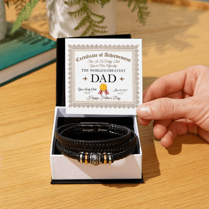 World's Greatest Dad - Men's Love You Forever Leather Bracelet