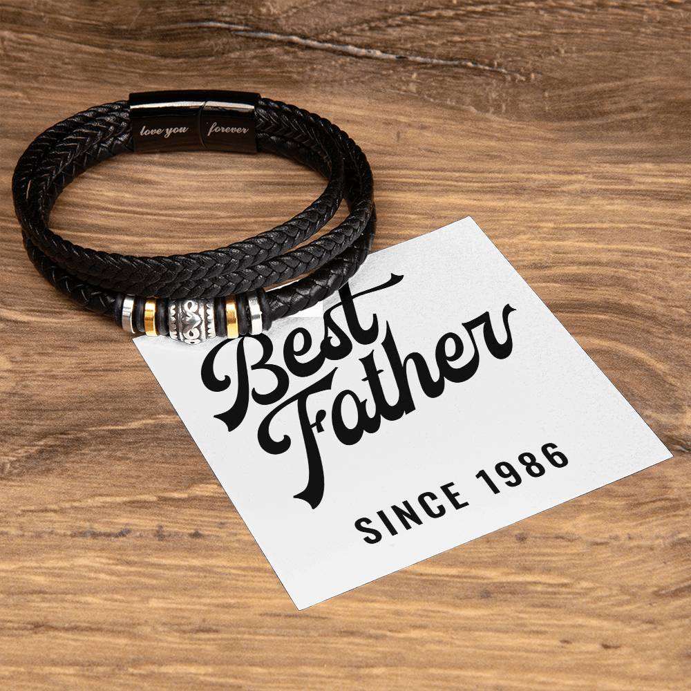 Best Father Since 1986 - Men's "Love You Forever" Bracelet
