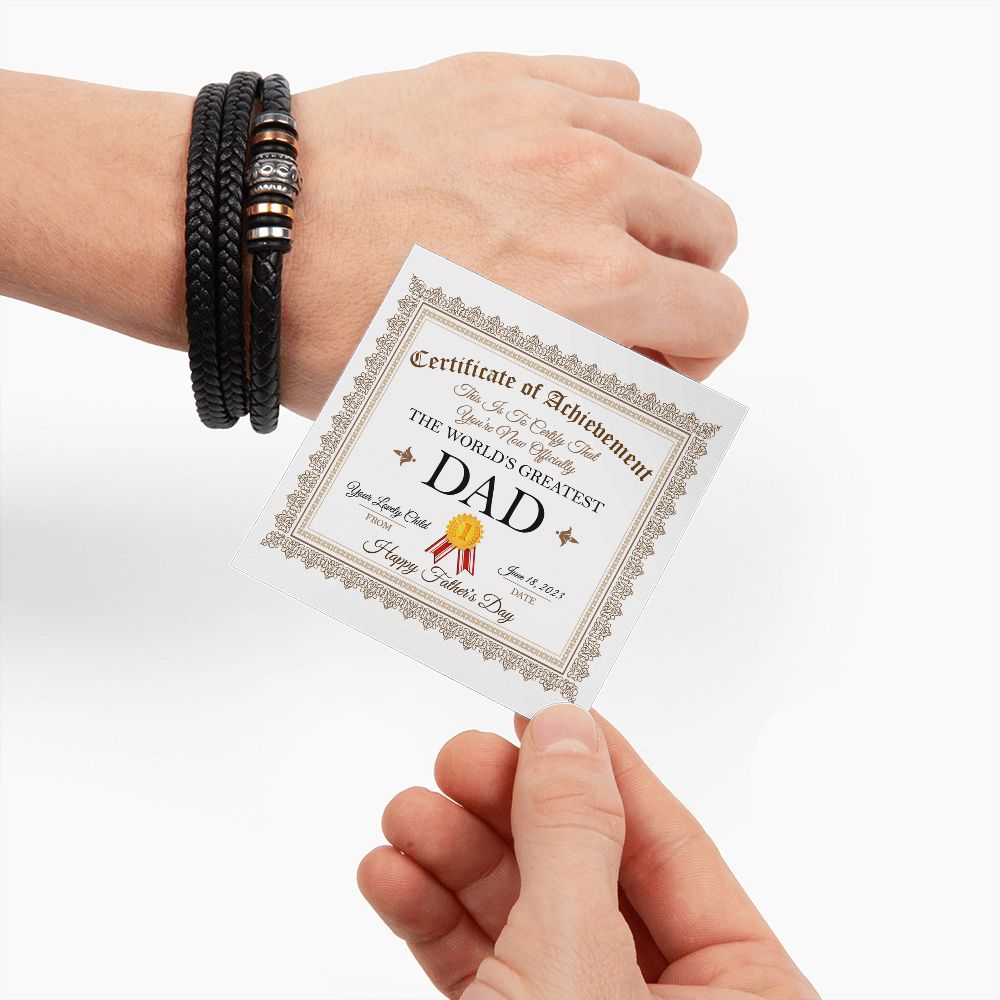 World's Greatest Dad - Men's Love You Forever Leather Bracelet