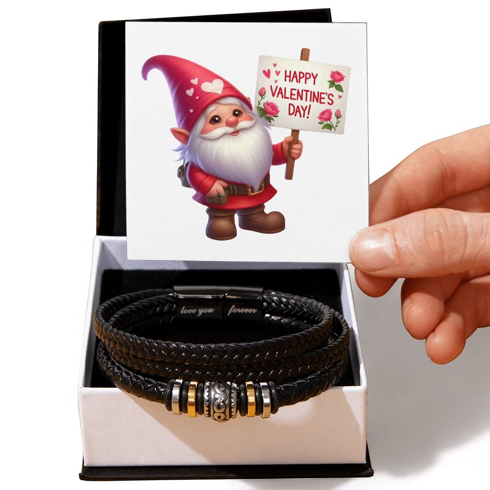 Happy Valentine's Day Gnomes 007 - Men's "Love You Forever" Bracelet